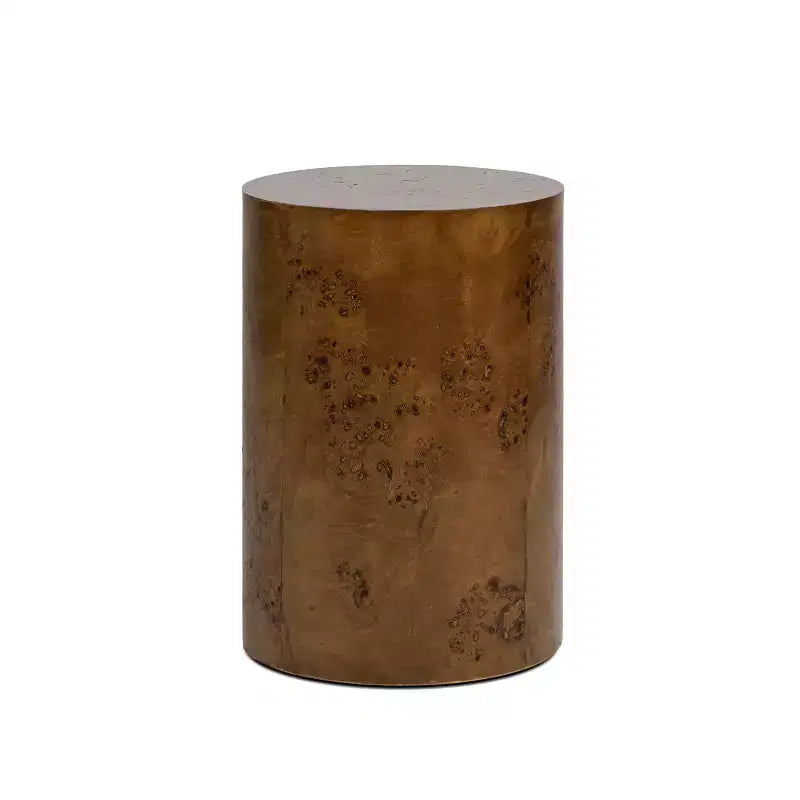 Jennifer Taylor Home Nebula 22 Accent Pillar Side Table, Medium Brown Walnut Burl Wood