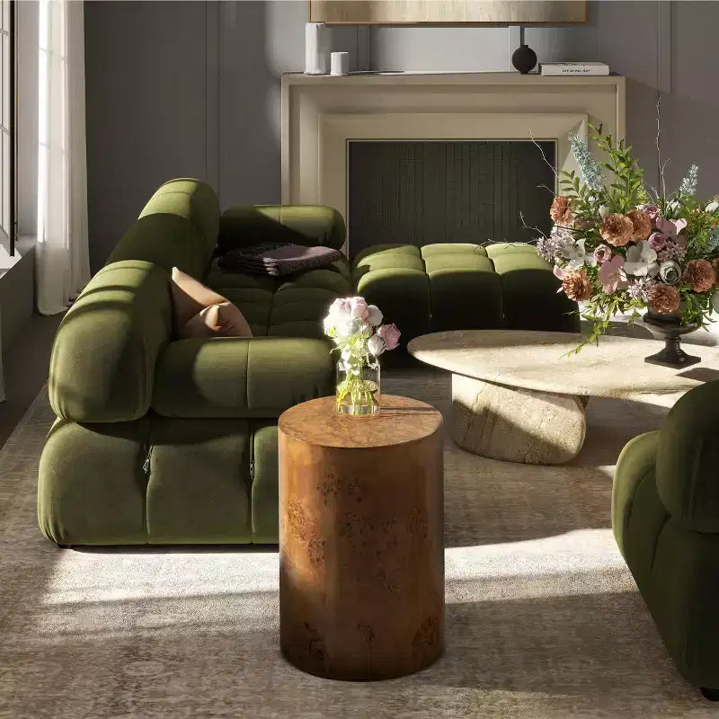 Table d'appoint en forme de pilier Jennifer Taylor Home Nebula 22, bois de ronce de noyer brun moyen