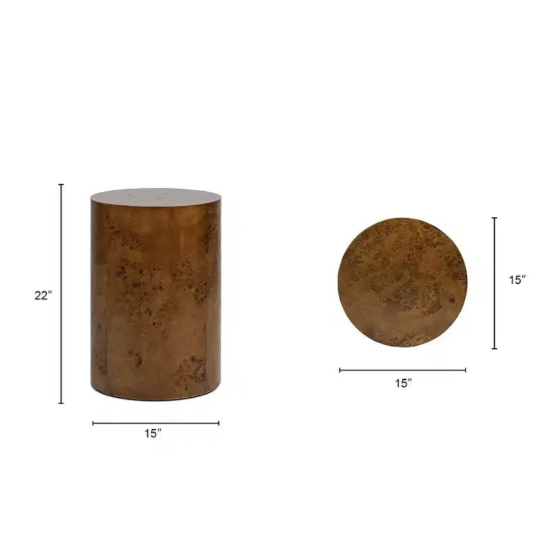 Table d'appoint en forme de pilier Jennifer Taylor Home Nebula 22, bois de ronce de noyer brun moyen