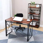 Bureau pliant avec cadre métallique, surface en stratifié bois, 102 cm