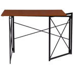 Bureau pliant avec cadre métallique, surface en stratifié bois, 102 cm