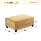 Canapé d'angle surdimensionné en velours côtelé de 284 cm avec pouf, oreillers et ports de chargement