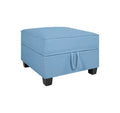Home Imports Emporium Deluze Linen Ottoman in Robin Egg Blue