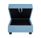 Pouf ottoman carré en lin avec rangement