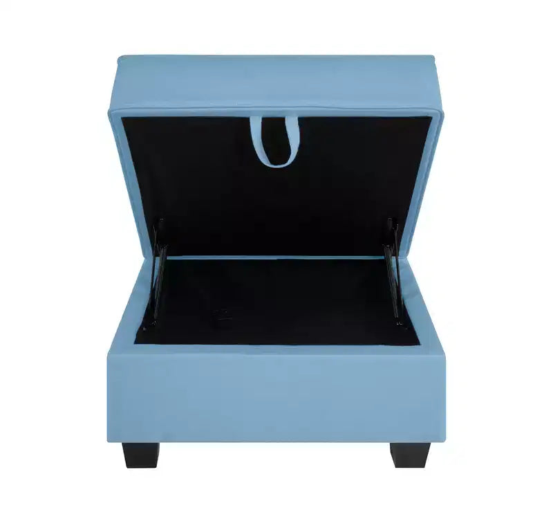 Pouf ottoman carré en lin avec rangement