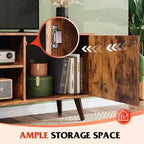 Meuble TV pour téléviseurs de 55 pouces avec meuble de rangement, centre de divertissement moderne du milieu du siècle