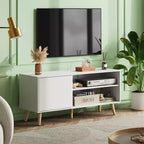 Meuble TV pour téléviseurs de 55 pouces avec meuble de rangement, centre de divertissement moderne du milieu du siècle