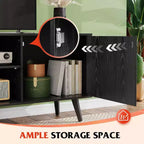 Meuble TV pour téléviseurs de 55 pouces avec meuble de rangement, centre de divertissement moderne du milieu du siècle