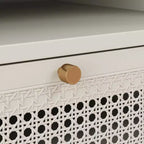 Table de chevet à double niveau de rangement Feeney de Roundhill Furniture, table d'appoint, blanc crème