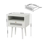 Table de chevet à double niveau de rangement Feeney de Roundhill Furniture, table d'appoint, blanc crème