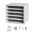 VEVOR Literature Organizers, 5 Compartments Office Mailbox with Adjustable Shelves, Wood Literature Sorter 13.9x12x13 inches,EPA Certified