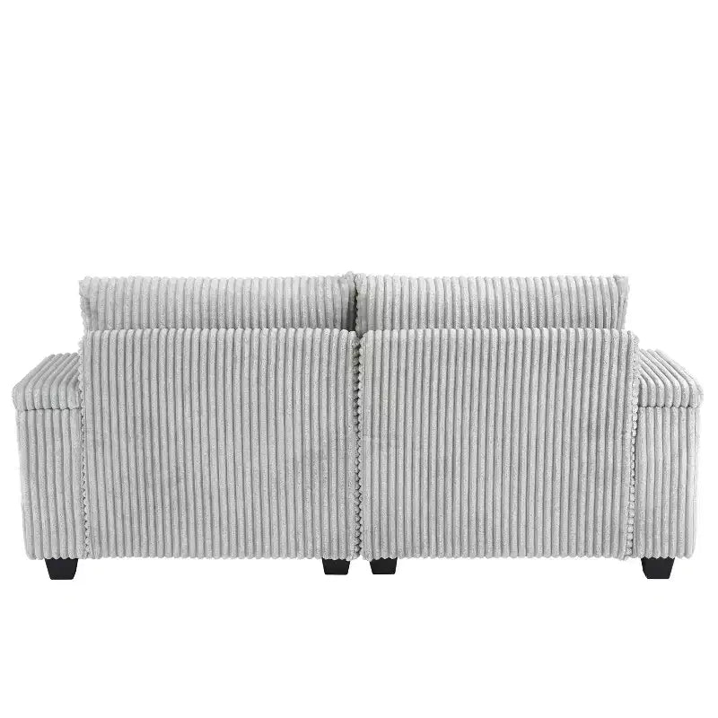 Canapé-méridienne en velours côtelé de 191,77 cm avec dossier réglable, accoudoirs de rangement et porte-gobelets