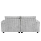 Canapé-méridienne en velours côtelé de 191,77 cm avec dossier réglable, accoudoirs de rangement et porte-gobelets