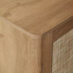 Bahut de rangement 4 portes Bohème en rotin et bois