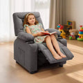 Fauteuil Inclinable Enfant VEVOR, Chaise Longue Tout-petit avec Porte-Gobelets et Poches, Dossier Réglable de 107 à 126, Canapé Inclinable en Tissu Polyester, Gris