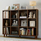 Bibliothèque moderne à 12 compartiments, étagère ouverte en bois, meuble de rangement autoportant, design peu encombrant, pour maison, salon, chambre à coucher