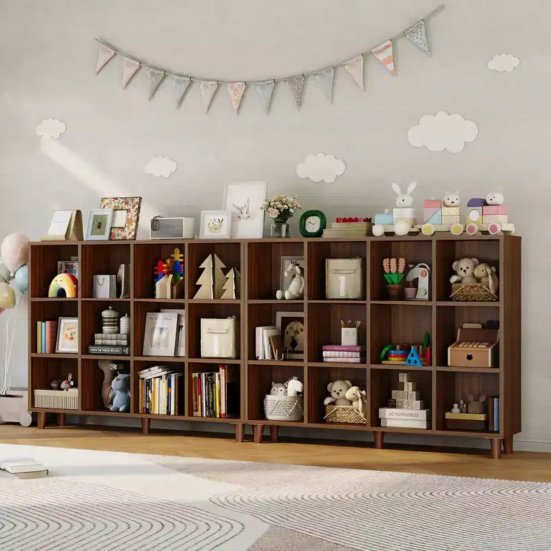 Bibliothèque moderne à 12 compartiments, étagère ouverte en bois, meuble de rangement autoportant, design peu encombrant, pour maison, salon, chambre à coucher