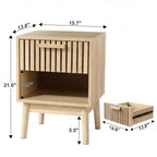 Table de chevet bohème, table de nuit avec tiroir et étagère ouverte, petite table d'appoint avec tiroir pour chambre à coucher, salon, armoire de chevet, naturelle