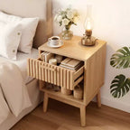 Table de chevet bohème, table de nuit avec tiroir et étagère ouverte, petite table d'appoint avec tiroir pour chambre à coucher, salon, armoire de chevet, naturelle