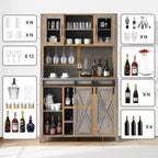 Bar à café de ferme, portes de grange coulissantes, buffet avec grand rangement, pour salle à manger, cuisine