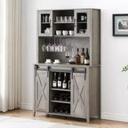 Bar à café de ferme, portes de grange coulissantes, buffet avec grand rangement, pour salle à manger, cuisine