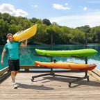 Support de rangement autoportant pour 3 kayaks avec roues verrouillables