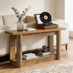 GDFStudio Viktor Farmhouse Wooden Rectangular 2-Tier Foyer Console Table