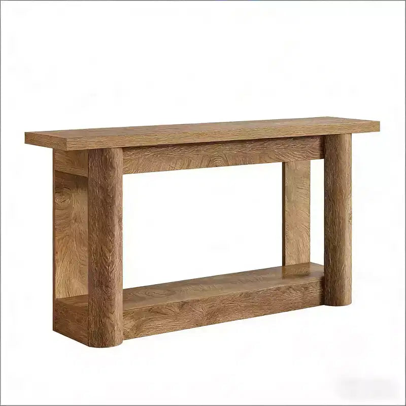 GDFStudio Viktor, table console rectangulaire à 2 niveaux en bois, style ferme