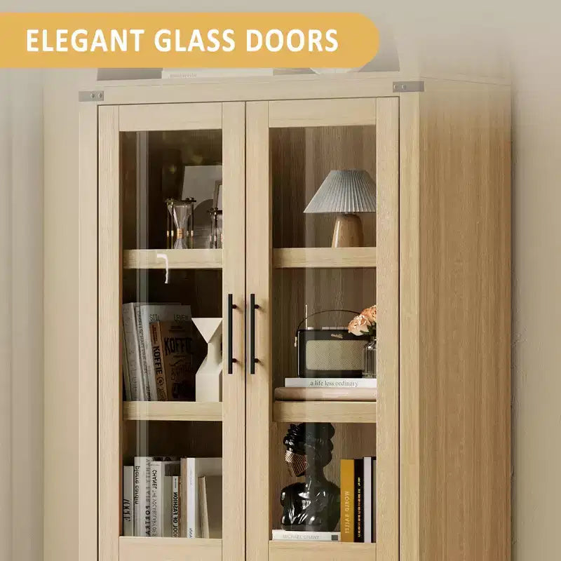 Meuble de rangement arqué de 180 cm de haut avec 6 étagères et 4 portes