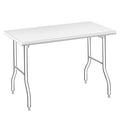 Foldable Stainless Steel Table Workbench, Folding Prep Table Rounded-Corner for Kitchen Dining Room Barbecue Outdoor