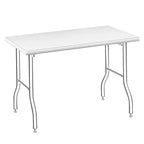 Foldable Stainless Steel Table Workbench, Folding Prep Table Rounded-Corner for Kitchen Dining Room Barbecue Outdoor