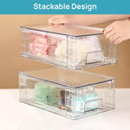 Lot de 6 tiroirs de rangement empilables en acrylique transparent – Organiseur pour réfrigérateur, cuisine, salle de bain et garde-manger