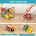 Lot de 6 tiroirs de rangement empilables en acrylique transparent – Organiseur pour réfrigérateur, cuisine, salle de bain et garde-manger