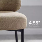 Chaise de salle à manger sans accoudoirs avec dossier incurvé et pieds en métal