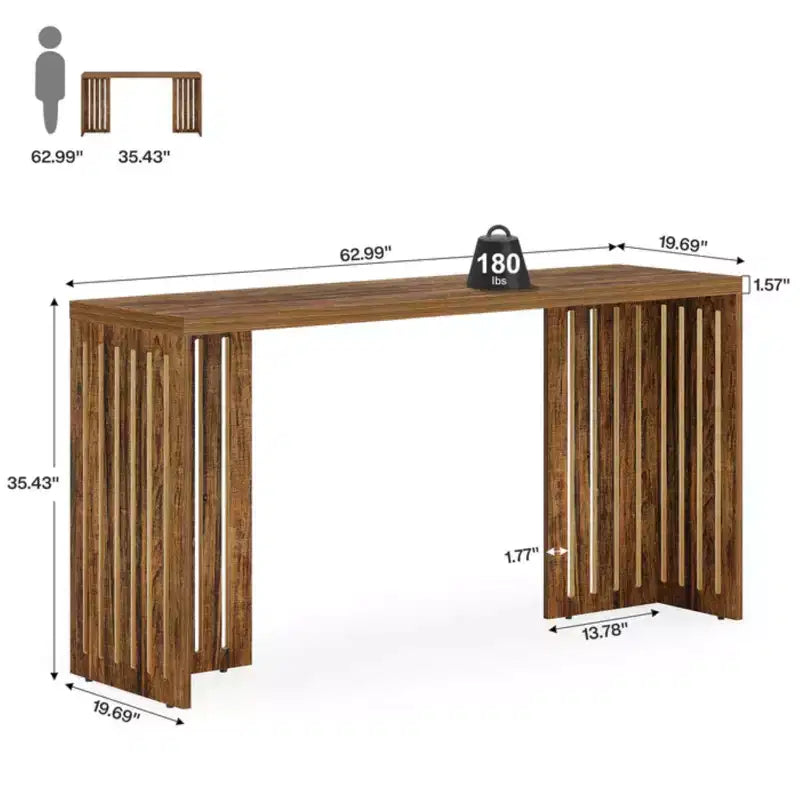 Table à manger GDFStudio Bella, hauteur bar, style rustique