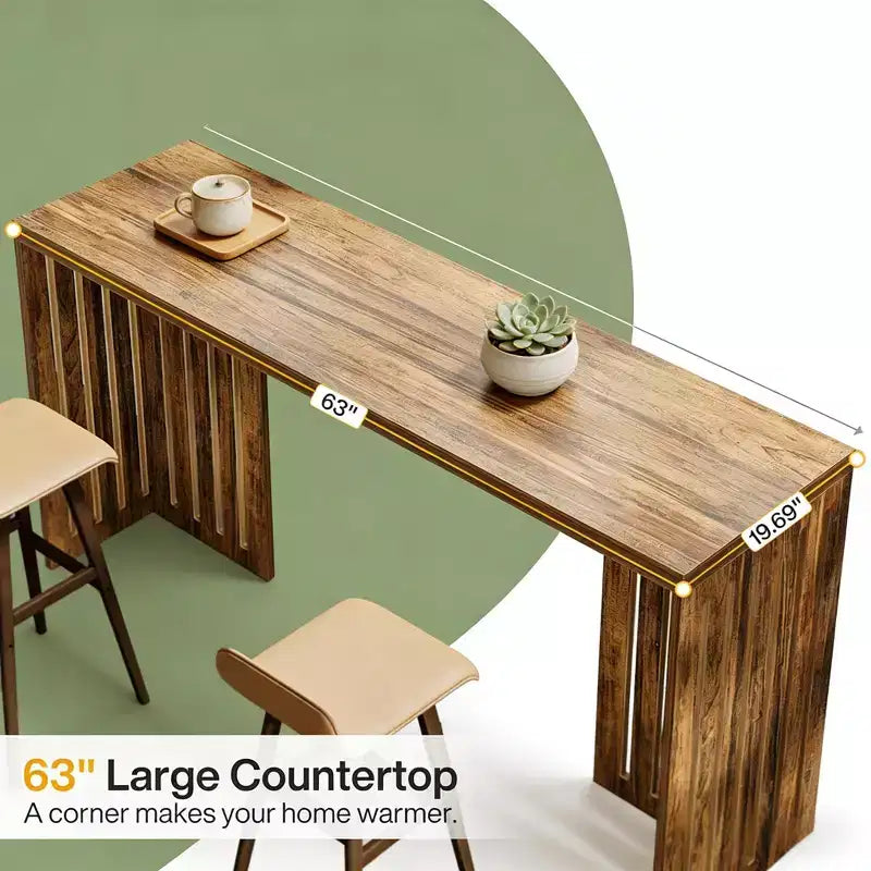 Table à manger GDFStudio Bella, hauteur bar, style rustique