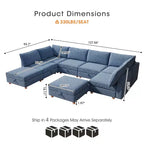 Canapé modulable convertible 8 places avec rangement