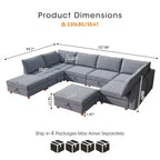 Canapé modulable convertible 8 places avec rangement