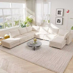 GDFStudio Zayne Modern 8-Seat Fabric Upholstered Modular Convertible Sectional Sofa with Storage