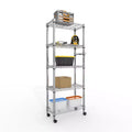 61H Rolling Storage Rack, 5-Tier Heavy Duty Storage Shelves 1100 LBS Metal Wire Rack Shelving with Lockable Wheels for Garage Bedroom Organization