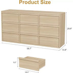 9 commodes pour chambre à coucher, commode de 149 cm de large, tiroir horizontal autoportant avec rangement, commode en bois pour salon, couloir