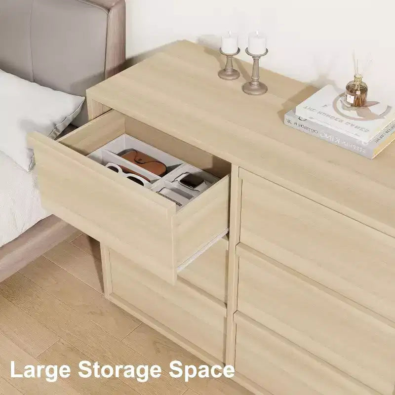 9 commodes pour chambre à coucher, commode de 149 cm de large, tiroir horizontal autoportant avec rangement, commode en bois pour salon, couloir