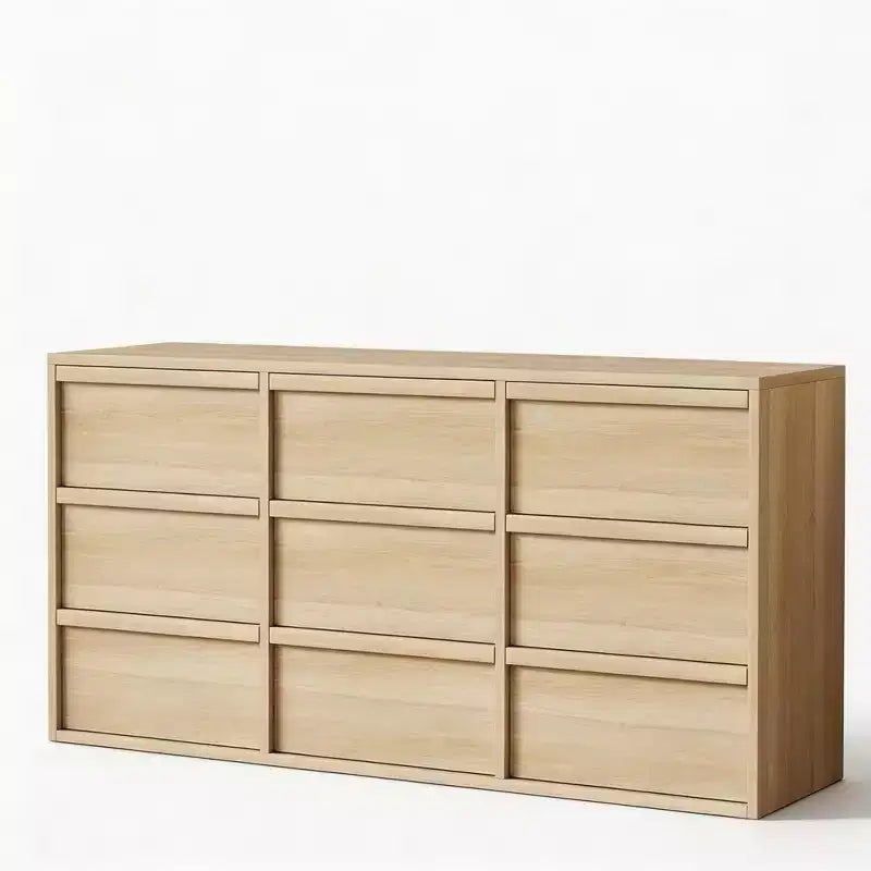 9 commodes pour chambre à coucher, commode de 149 cm de large, tiroir horizontal autoportant avec rangement, commode en bois pour salon, couloir