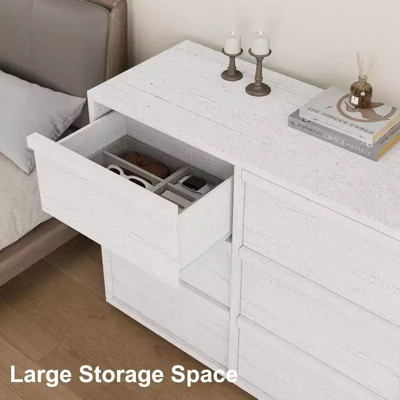 9 commodes pour chambre à coucher, commode de 149 cm de large, tiroir horizontal autoportant avec rangement, commode en bois pour salon, couloir