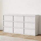 9 commodes pour chambre à coucher, commode de 149 cm de large, tiroir horizontal autoportant avec rangement, commode en bois pour salon, couloir