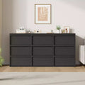 9 Dressers for Bedroom, 58.7 Wide Dresser, Freestanding Horizontal Drawer with Storage, Wooden Closet Chest Storage for Living Room, Hallway