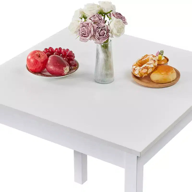 VECELO Bureau carré compact, Petit bureau minimaliste pour ordinateur portable et étude, Blanc
