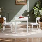 VECELO Bureau carré compact, Petit bureau minimaliste pour ordinateur portable et étude, Blanc