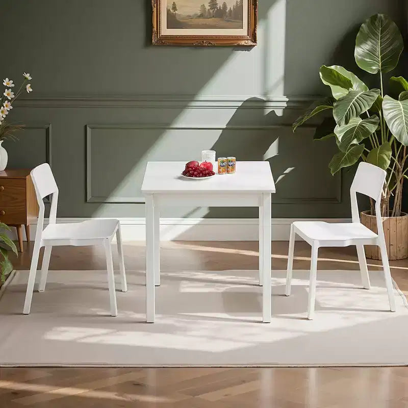 VECELO Bureau carré compact, Petit bureau minimaliste pour ordinateur portable et étude, Blanc