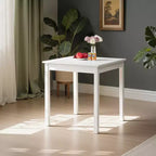 VECELO Bureau carré compact, Petit bureau minimaliste pour ordinateur portable et étude, Blanc